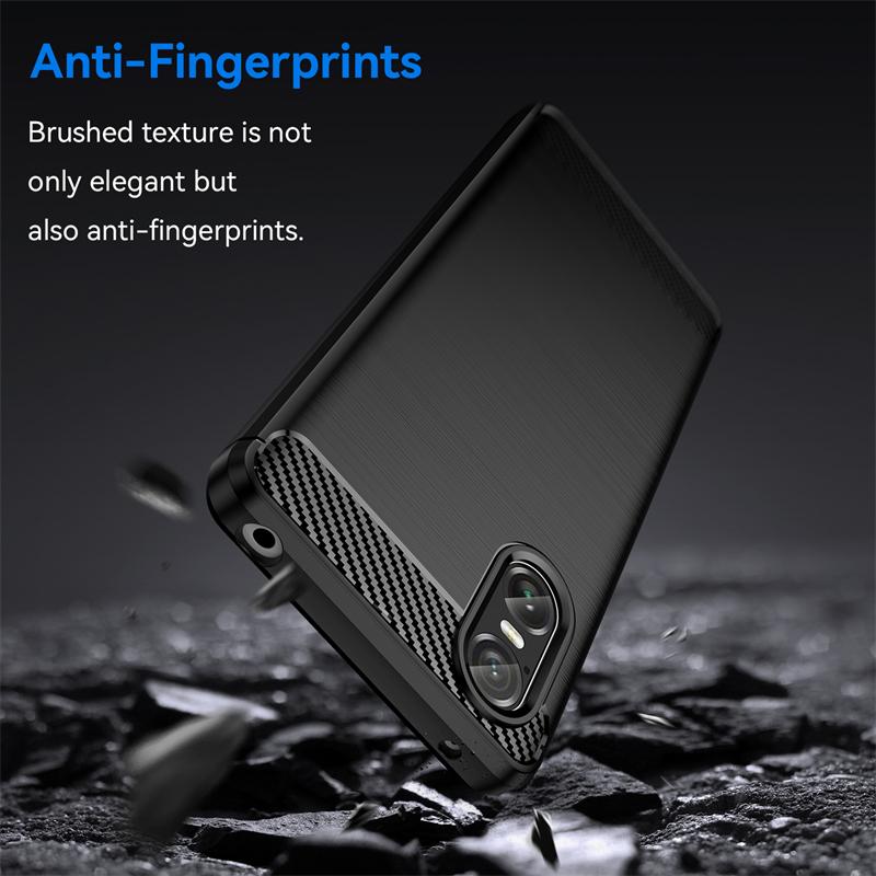 Carcasă Sony Xperia 10 VI, din silicon anti-șoc, din fibră de carbon, pentru Sony Xperia 10 VI, 1VI