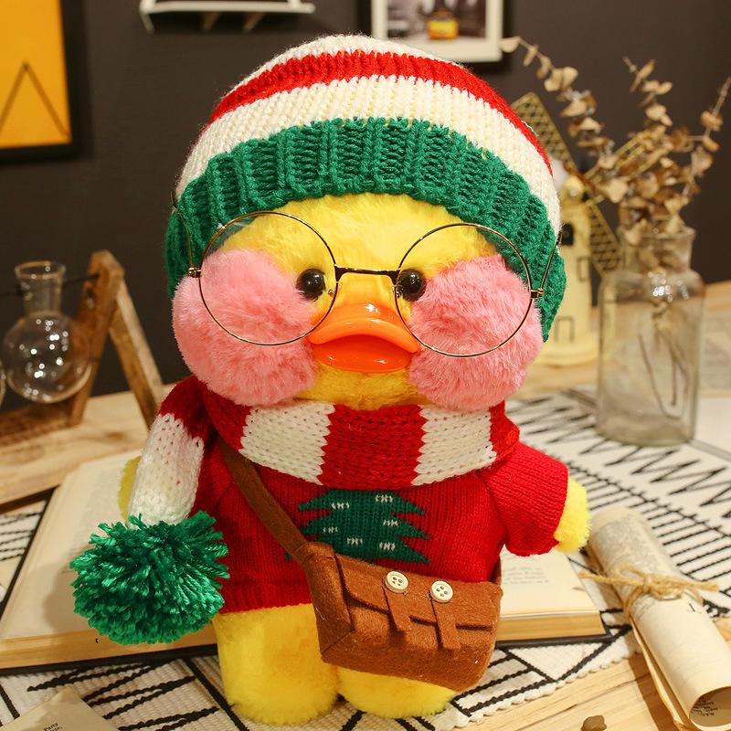 30cm Cute LaLafanfan Cafe Duck Plush Toy Kawaii LaLafanfan Duck Doll Soft Stuffed Animal Plush Pillow Birthday Gifts for Kids