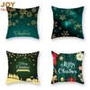 45x45cm Christmas Pillowcase Decorative Linen Cushion Cover For Sofa Printed Pillow Car Cushion Christmas Home Decor
