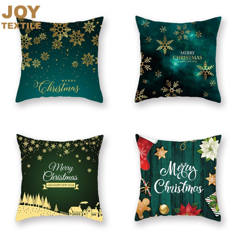 45x45cm Christmas Pillowcase Decorative Linen Cushion Cover For Sofa Printed Pillow Car Cushion Christmas Home Decor