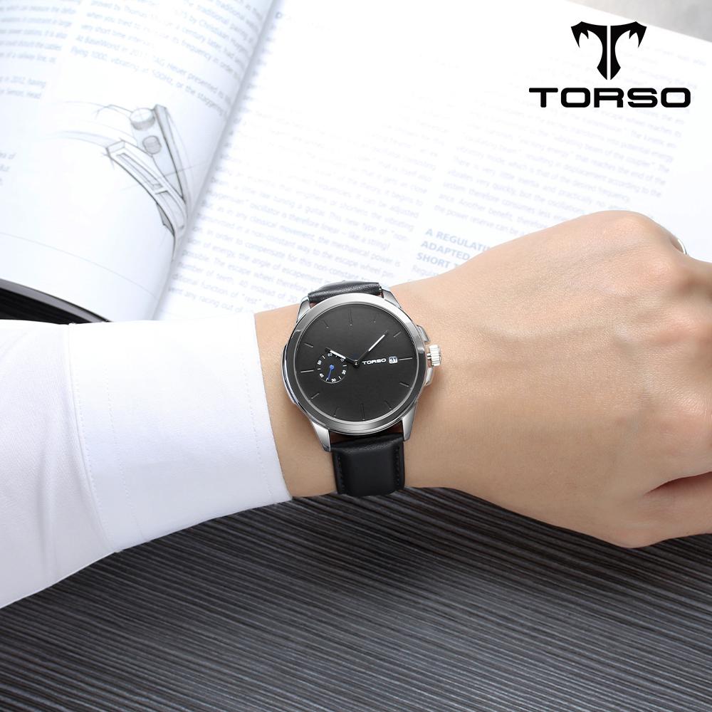 Toleuso T106L Combe Engraving Watch Leather Men'S Watch
