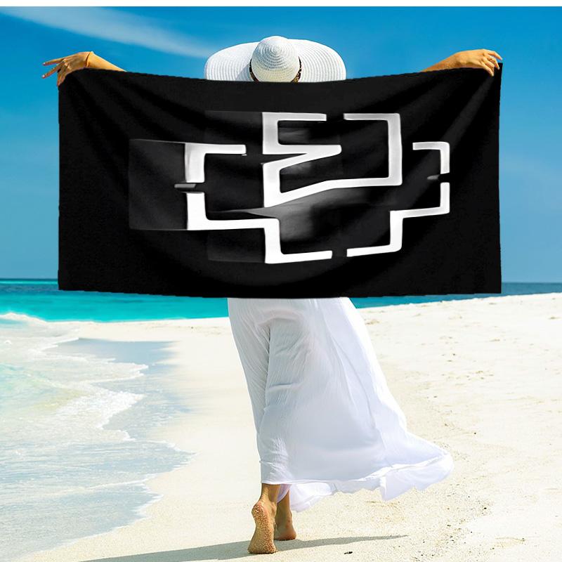 1 Stück Rammstein Musikvideo Teaser Strandtuch, schnell trocknendes saugfähiges Strandtuch, Outdoor-Sport Schwimmen Strandtuch, Weich und bequem Y7302