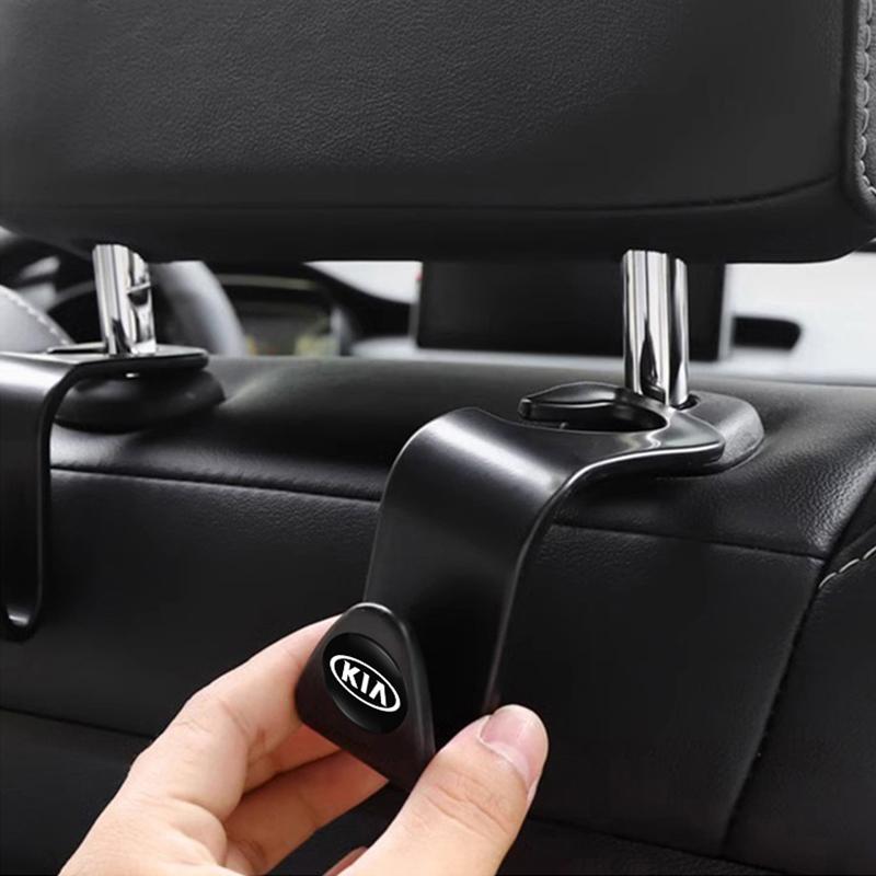 SKTF2 2Pcs Car Seat Back Hooks Storage Hanger Holder Organizer For KIA RIO Sorento Ceed K9 Stinger Soul Cerato EV6 Forte Niro Stonic