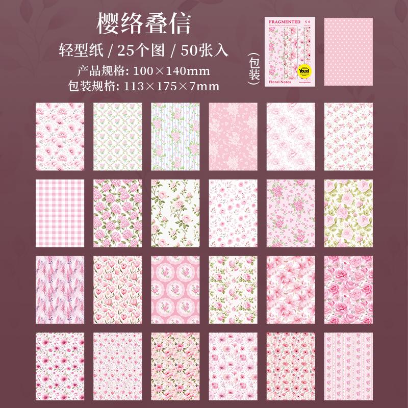Journal GO 50 Stück Floral Handgemachtes Material Papier Junk Journal Planer Scrapbooking Vintage Dekoration Collage DIY Bastelpapiere
