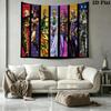 Anime JJBA Wall Tapestry Aesthetic Wall Hanging Printed Fabric Blanket Decorative Tapestries for Bedroom Living Room Home Decor