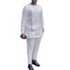Men's Casual Two-Piece Set: Solid Color, African Ethnic Style