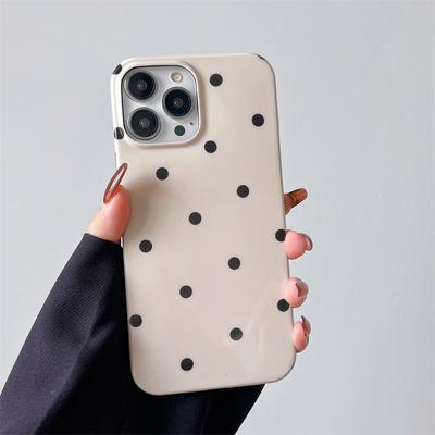 Coque de téléphone mignonne à pois pour iphone 16 15 16pro 11 15Pro 14 14pro 13 Pro Max 12 Coque arrière de protection en silicone