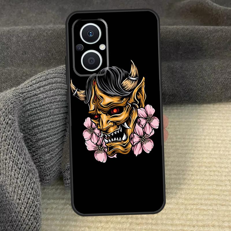 Hannya Demon Oni Phone Case For OPPO Reno 12F 12 13 F 11 8T 7 8 10 Pro OPPO Find X5 Lite X3 X6 X8 Pro Cover