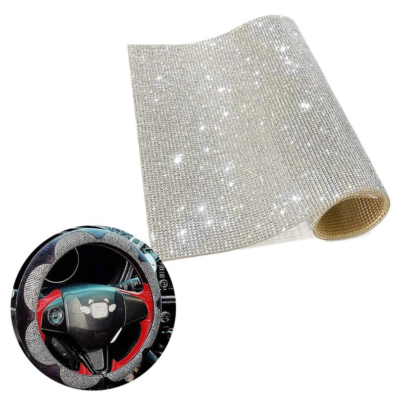Decorazione in Cristallo Bling Bling con Forte Adesività Argento Adesivi Decorativi per Auto Telefono per Custodia Decorazione Scintillante