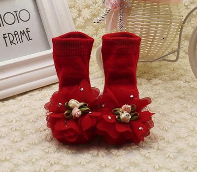 Baby Kids Girls Comfortable Floral Cute Cotton Sock Slippers Warm  Socks