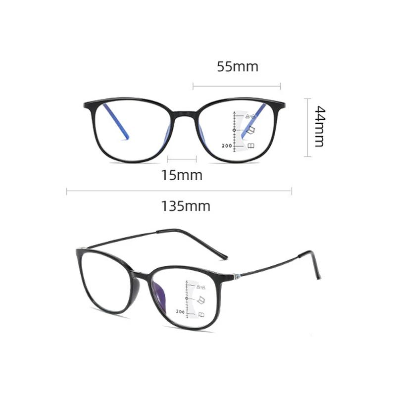 Progressive Multifocal Presbyopia Glasses Anti Blue Light HD Reading Glasses for Men and Women Fashion Luxury