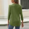 Women's T Shirt Solid Color Button 3/4 Sleeve Daily Weekend Fashion Basic V- Neck Regular Top