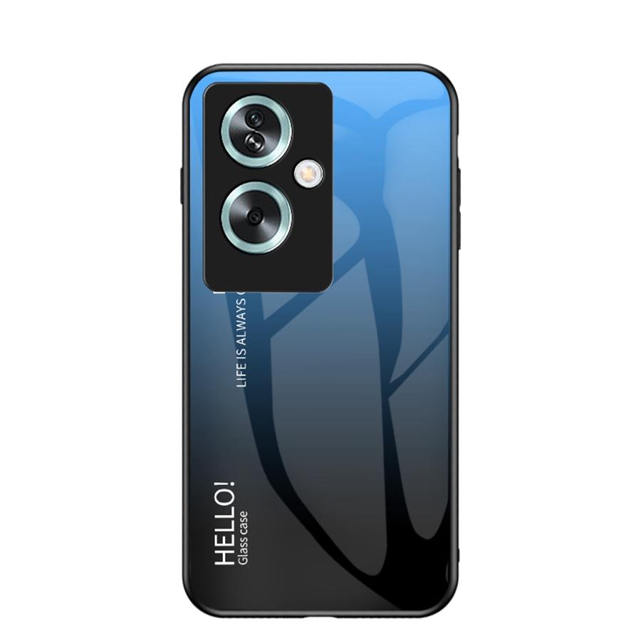 Fashion Gradient Tempered Glass Case For Vivo V30 V40 SE V25 V27 V23 Realme C65 C51 C61 OPPO A40 A98 A78 A79 A74 A80 5G A60 Colorful Back Phone Cover