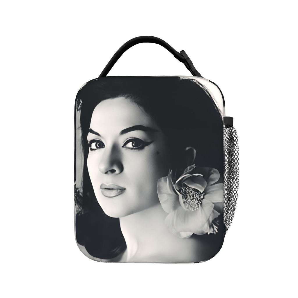 Lola Flores Portrait Lunch Bag Convenient Lunch Box Girls Outdoor Picnic Print Cooler Bag Leisure Oxford Tote Food Bags