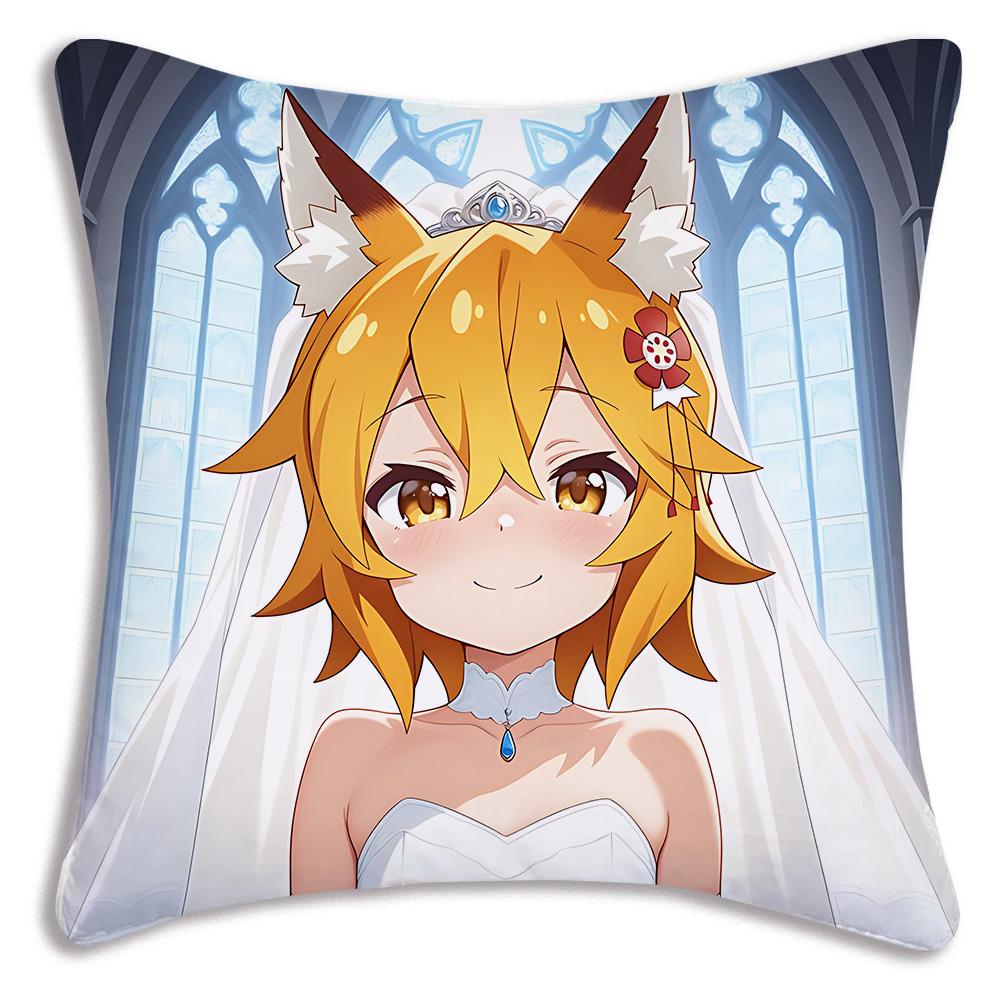 Cute The H-Helpful Fox Senko San Pillow Covers Cartoon Sofa Decorative Home Double-sided Printing Short Plush Cute Cushion Cover