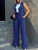 Men's New Fashion Suit Vest Cardigan Wide Leg Pants Casual Set