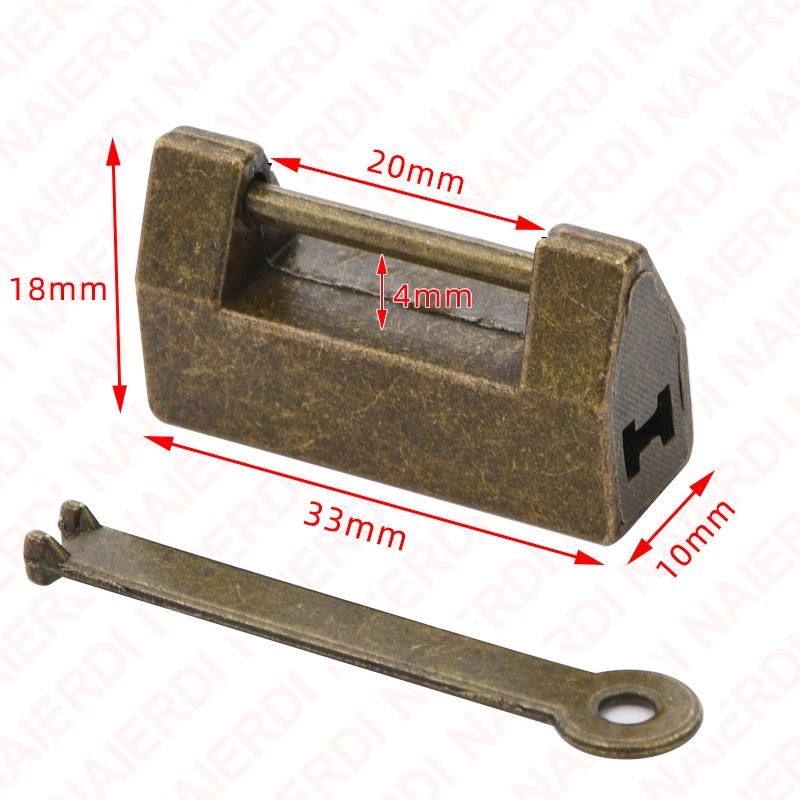 

NAIERDI Antique Retro Padlock Decorative Vintage Chinese Lock Mini Keyed Locks for Small Wooden Jewelry Storage Box