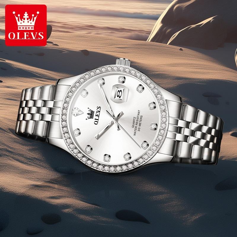 OLEVS Herrenuhr Original Luxus Klassisch Quarz Armbanduhr Uhr für Mann Wasserdicht Leuchtend Datum Herrenuhr