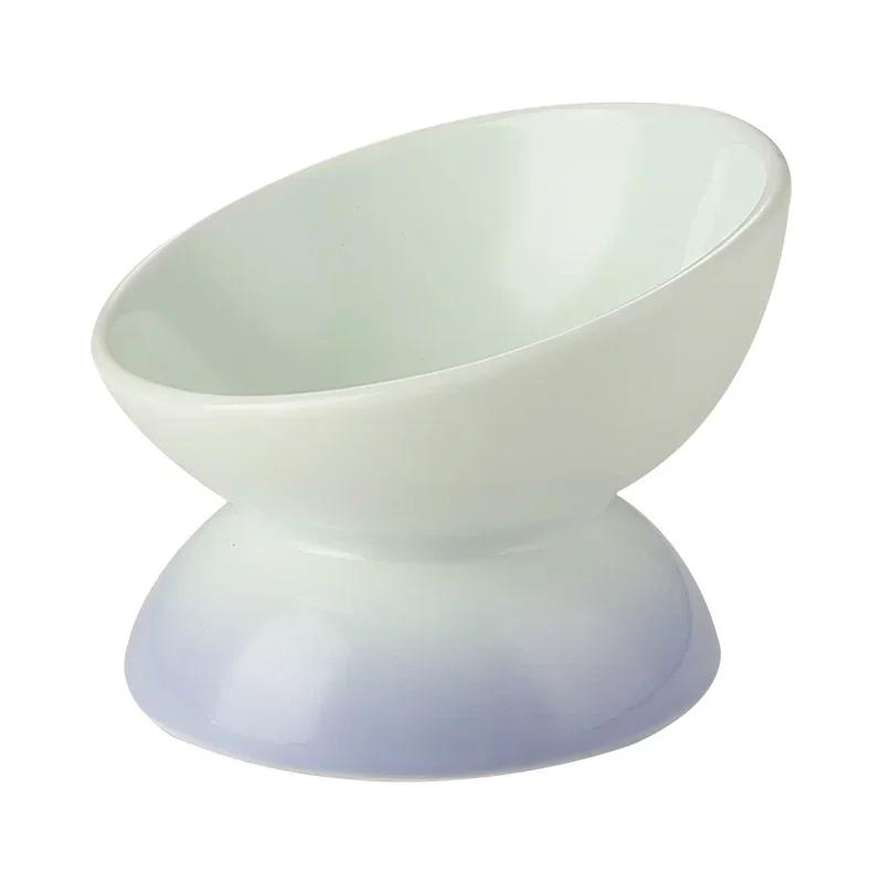 Ciotola in Ceramica per Gatti Gradiente Mangiatoie per Cibo Acqua per Animali Domestici Cani Piccoli Forniture per Bere Mangiare Alzate Inclinate Gatti Cuccioli Forniture per Alimentazione