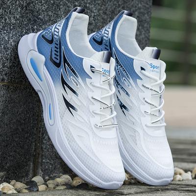 Tênis masculino primavera e verão nova tendência de moda malha sapatos casuais esportivos estudante sola macia sapatos de corrida confortáveis
