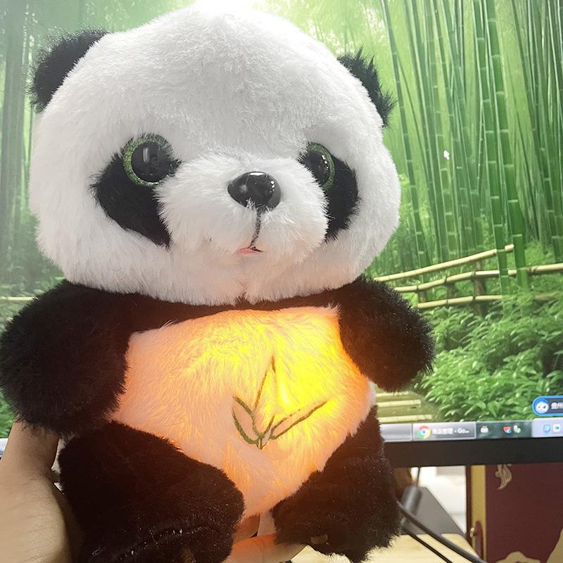 Baby Atmendes Panda Baby Beruhigendes Plüschtier Spielzeug Baby Kinder Beruhigende Musik Schlafbegleiter Ton- und Lichtpuppen-Spielzeug Geschenk