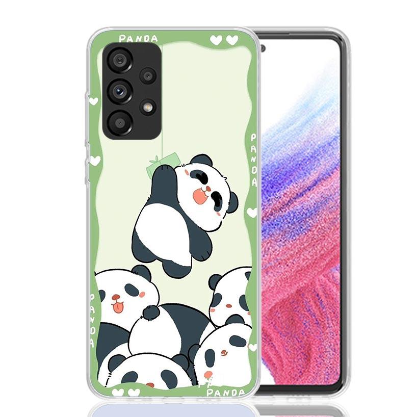 Cartoon Cute Panda Bear Phone Case For Samsung Galaxy A13 A14 A15 A16 A53 A54 A55 A56 A33 A34 A35 A36 A23 A24 A25 A26 A05S A04S