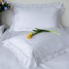 Set of 2 Lace Embroidery Pillow Cases, 100% Cotton Queen Size, White Good Feeling Pillow Covers with Envelope Closure, Softer and Breathable Pillow