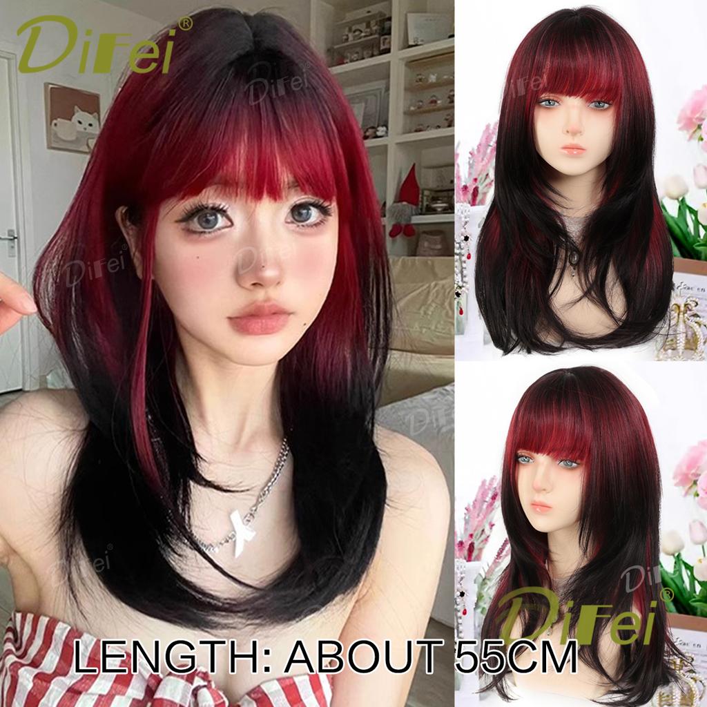 Platinum Blonde Straight Synthetic Cosplay Wig Straight Hair Wig With Straight Bangs Suitable For Women Halloween Christmas Wear