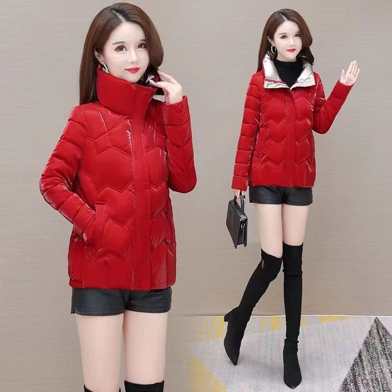 Selling Pearl Glossy Down Cotton Jacket for Women's Short Winter New Style Small Fashionable Wash Free Cotton Jacket Jacket