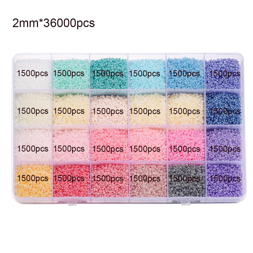 10-24 Colors Beads Jewelry Making Kits 2/3mm Colorful Glass Seed Beads for Kid Girl Bracelet Necklace DIY Kit Jewelry Making Set