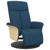 Relax Armchair with Footrest Blue Fabric