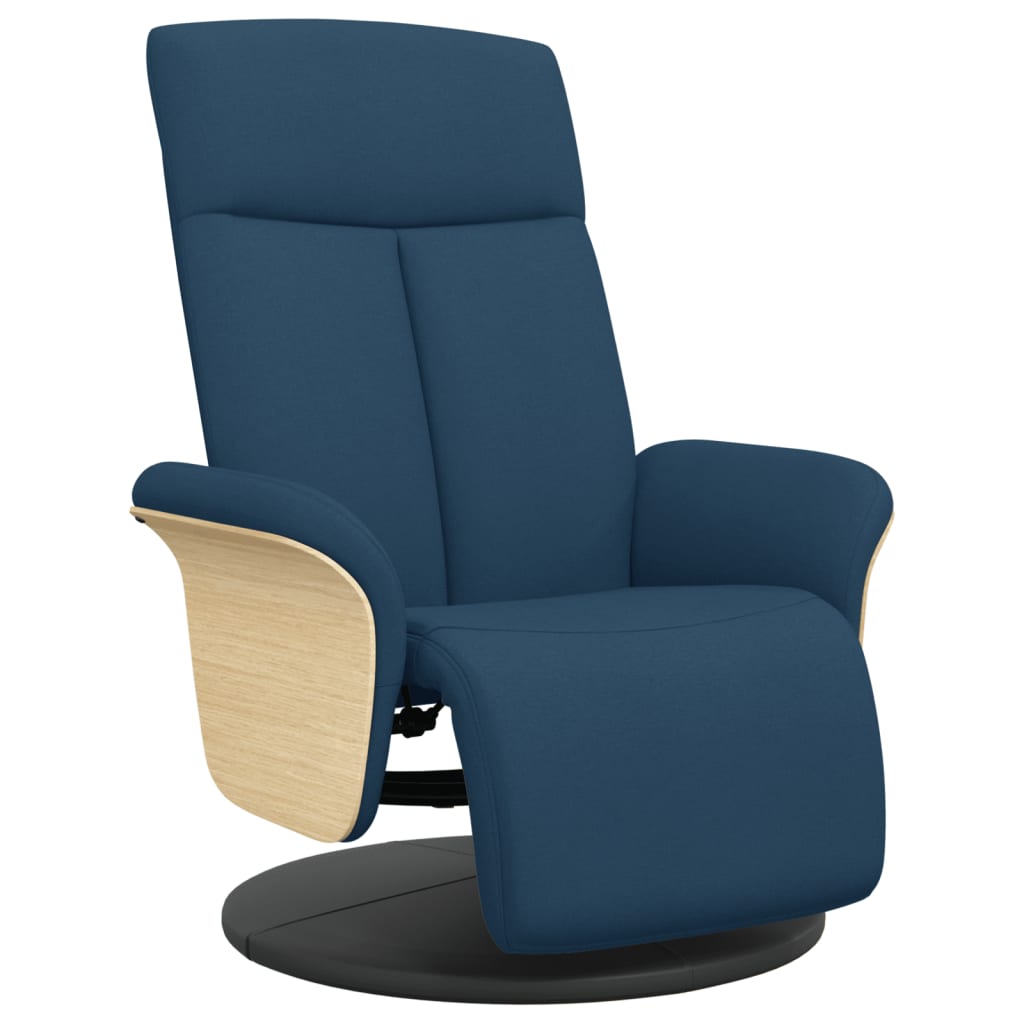 Relax Armchair with Footrest Blue Fabric