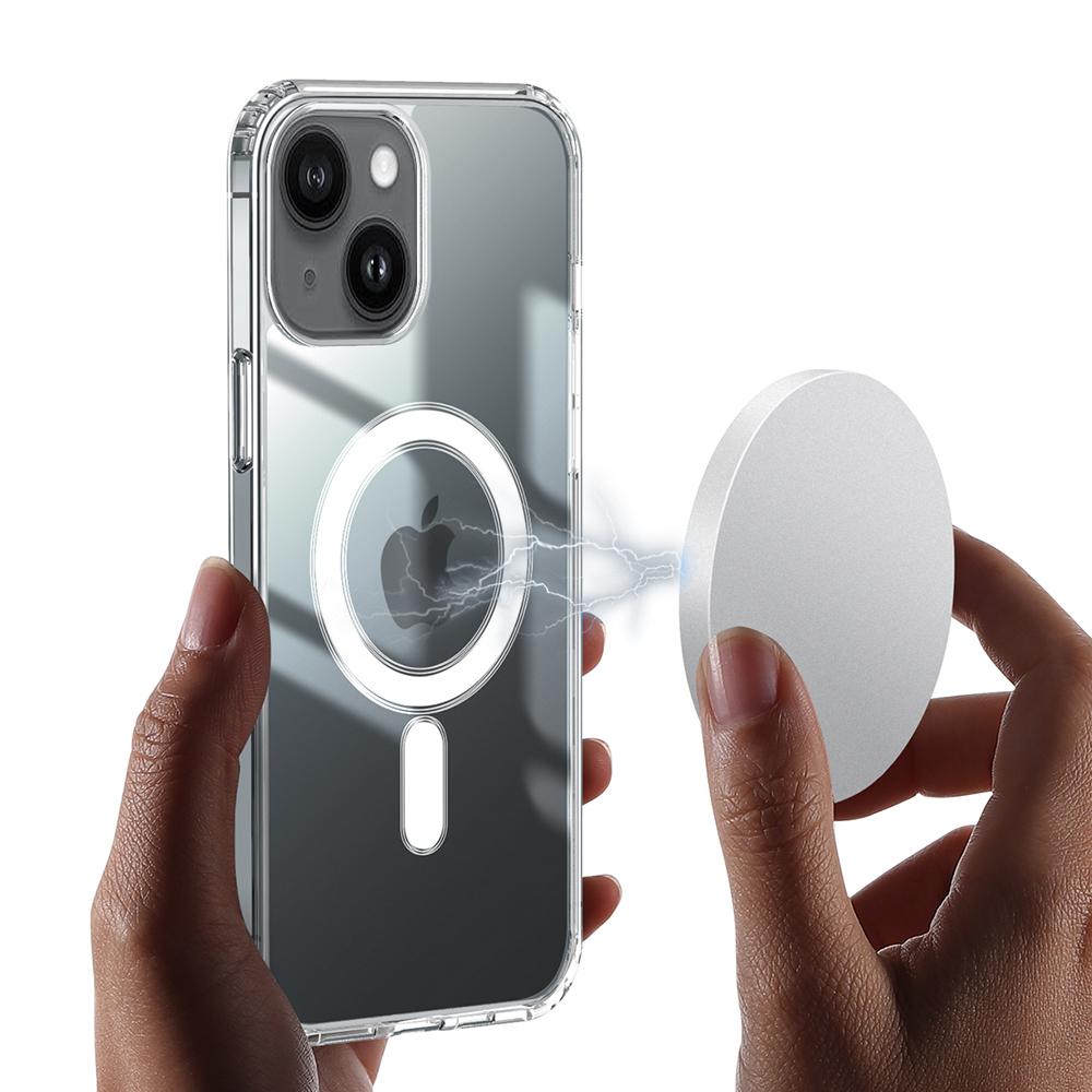 Clear Phone Case for iPhone 15,Magnetic Ring Acrylic+TPU Phone Shell Cover Compatible with MagSafe