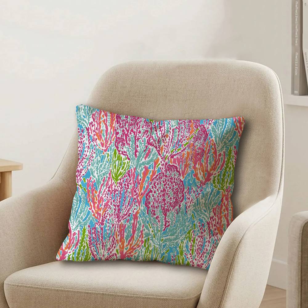 Fashion Lilly Pulitzer Pillow Cushion Cover Pillowcase Living Room Sofa Home Decor Customized