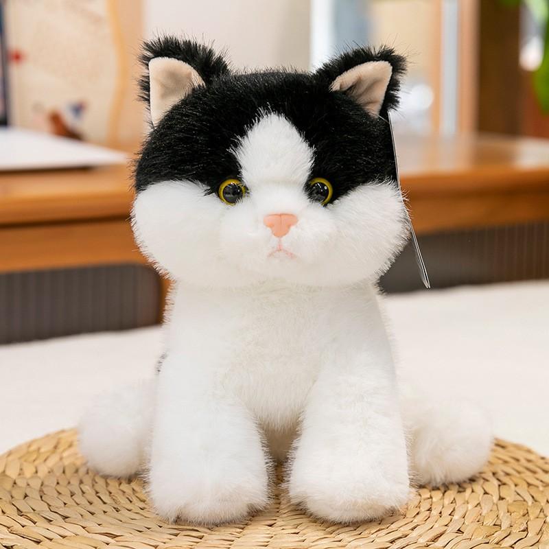 Soft Plush Cat Toy Kids Adults - Cuddly Striped Kitten Pillow PP Cotton Filled 22cm Or 28cm Ideal Sleep Companion Home