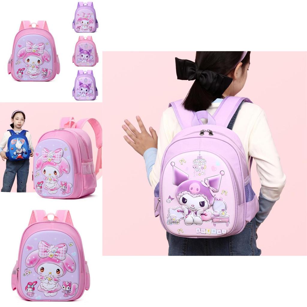 Adorable Cartoon Stylish Preschool Backpack For Kids In Purple And Pink Colors