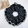 Women's Retro Black Floral Lace and Polka Dot Scrunchie Hair Accessories
