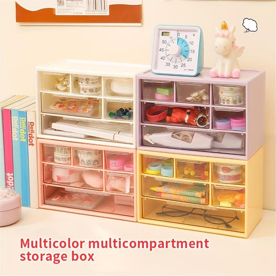 6-compartment Drawer-style Table Storage Compartmentalized Dressing Table Storage Rack Small Items Desktop Storage Box