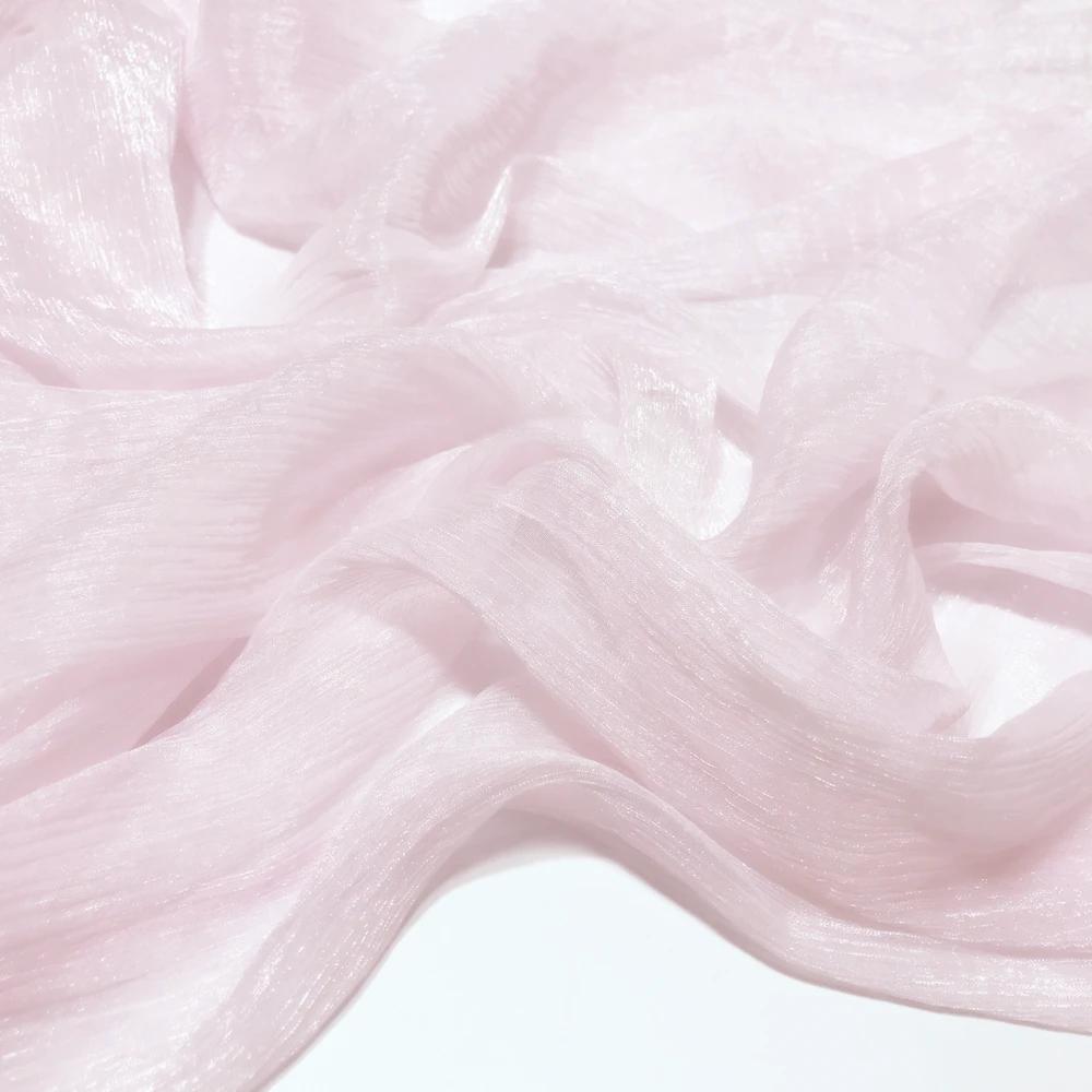 30D Silk Crepe Chiffon Fabric for DIY Hanfu Dress Is A Silver-thread Wrinkled Doll Dress Cos Fabric 100x150cm