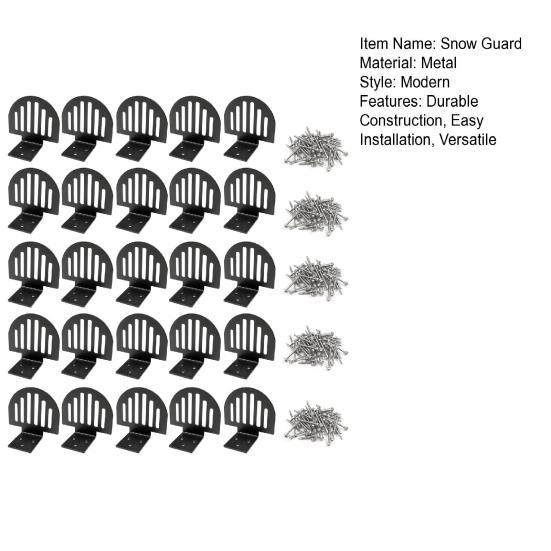 25Pcs Metal Roof Snow Guards with Screws Anti-Snow Device Easy Installation Winter Weather Snow Barrier