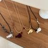 PU Golden Fish Necklaces Adjustable Sweater Chain Niche Collarbone Chain  Women Party Gift