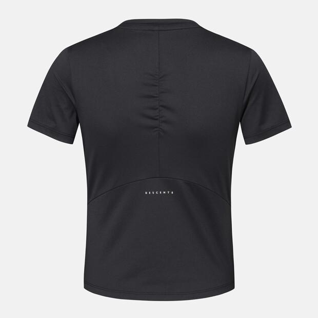 DESCENTE Women'S Semi-Crop Slim Fit Short Sleeve T-Shirt Black Sr322Pts72