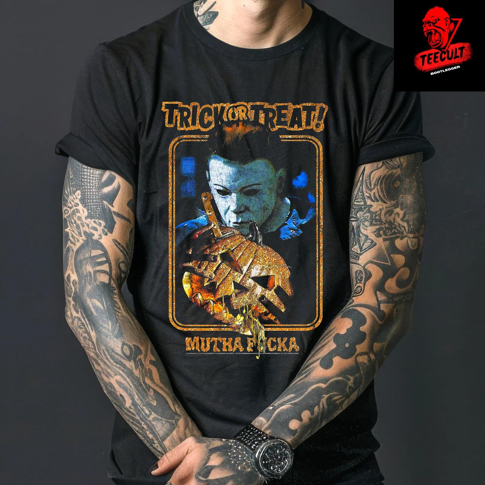 Men s and Women s T-shirts Michael Myers Trick or Treat Horror Movie Unisex Heavy Cotton L