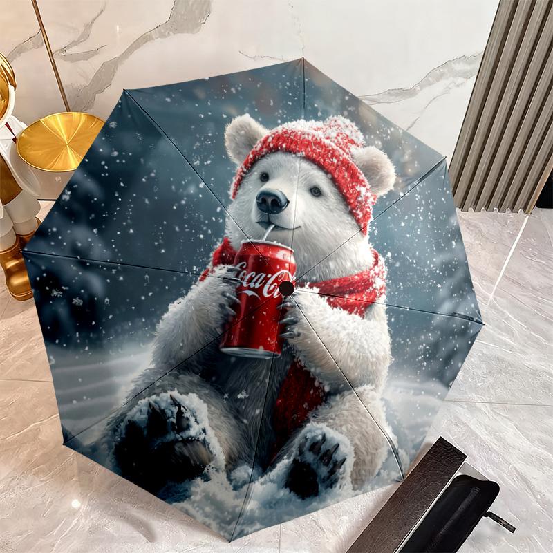 Christmas Gift Halloween Theme Bear Truck Coca Cola umbrella is suitable for all seasons, including home travel and outdoor activities Y24