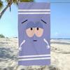 Funny Cartoon Face Beach Towel Flat Print Red Eyes Purple Microfiber Bath Towel for Travel Pool Outdoor Vacation Humor Gift