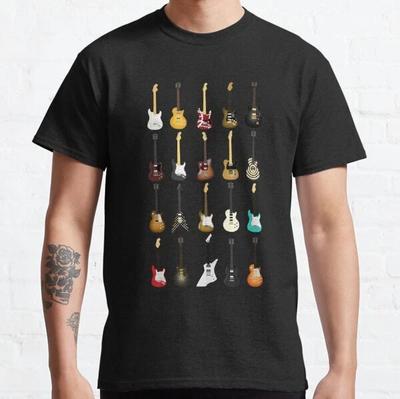 Chitarra Retro Vintage Divertente Regalo Classica T-Shirt S-3XL