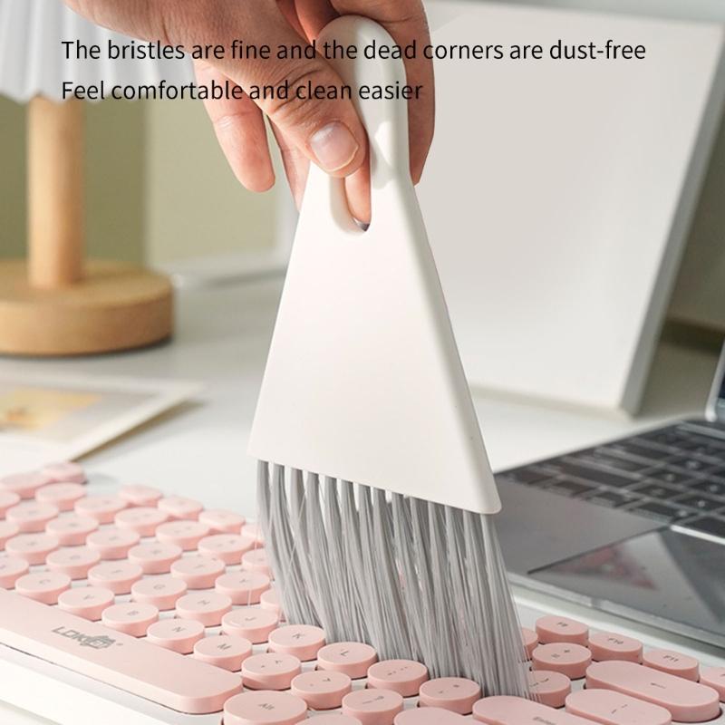 Dense Brush Dustpan Combination Modifiable Brush Space Saving Design Compact Desktop Broom And Dustpan Set