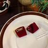 Amber Coffee French Retro Luxury Earrings - Women's Elegant Studs with Niche Design