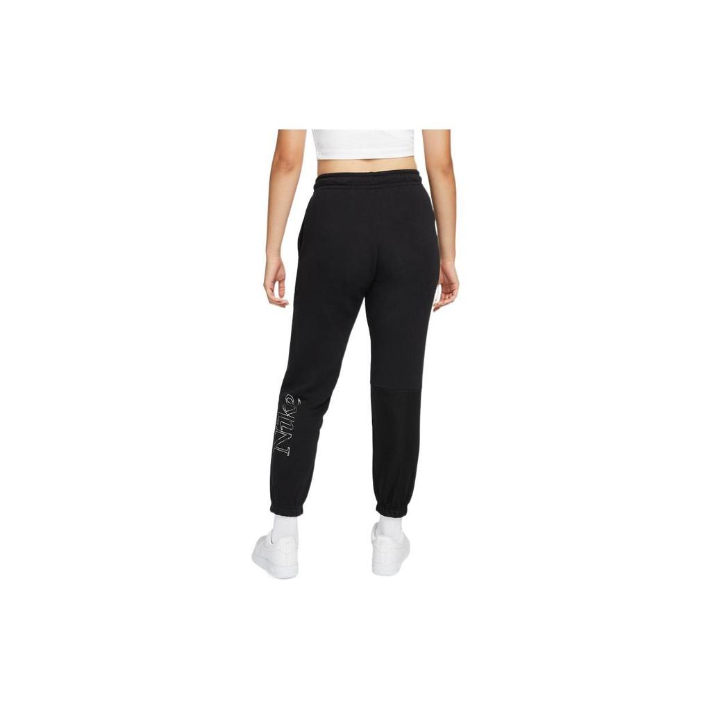 Nike Logo Letter Print Elastic Fleece Warm Cuffed Sports Pants Women pants Black DM1750-010