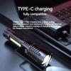 High Power LED Flashlight Powerful TYPE-C Rechargeable COB Flashlight With Side Light Torch For Outdoor Camping Hiking